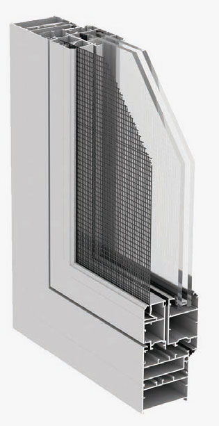 WPC68 insulated integrated casement window with screen